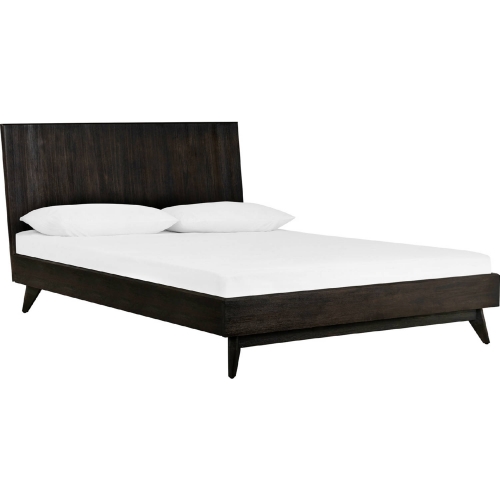 Baly King Platform Bed Bed in Brushed Brown Grey Acacia