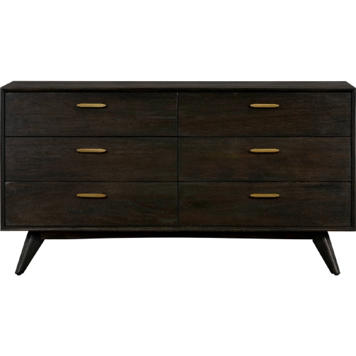 Baly 6 Drawer Dresser in Brushed Brown Grey Acacia