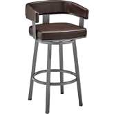 Lorin 26" Swivel Counter Stool in Chocolate Leatherette & Java Brown Metal