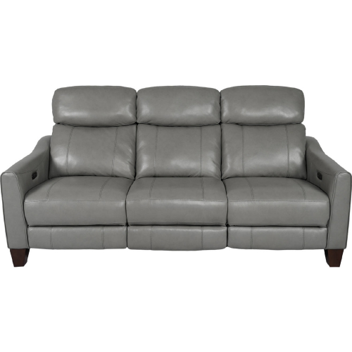 Milos 83" Zero Gravity Power Reclining Sofa in Light Gray Top Grain Leather