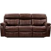 Montague Dual Power Headrest & Lumbar Reclining Sofa in Brown Leather