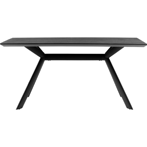 Margot 63" Dining Table in Charcoal Gray Melamine & Black Metal