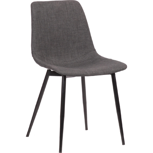 Monte Dining Chair in Charcoal Gray Fabric & Black Metal