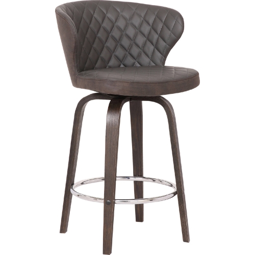 Mynette 30" Swivel Bar Stool in Brown Leatherette