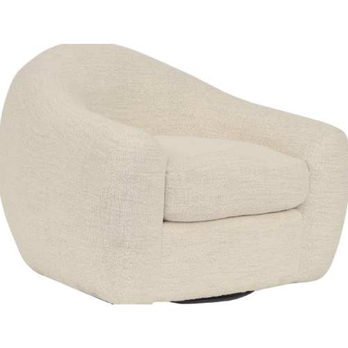 Molly Swivel Accent Chair in Pearl White