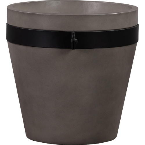 Obsidian 16" Indoor Outdoor Planter in Grey Concrete & Black