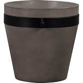 Obsidian 16" Indoor Outdoor Planter in Grey Concrete & Black