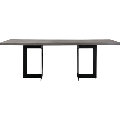 Odet 87" Dining Table in Concrete & Black Metal