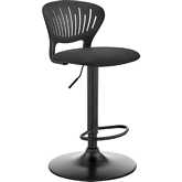 Padua Swivel Bar Stool in Black Fabric