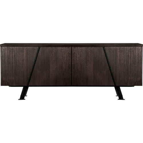 Pirate Sideboard Cabinet in Brown Acacia & Black Metal