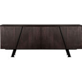 Pirate Sideboard Cabinet in Brown Acacia & Black Metal