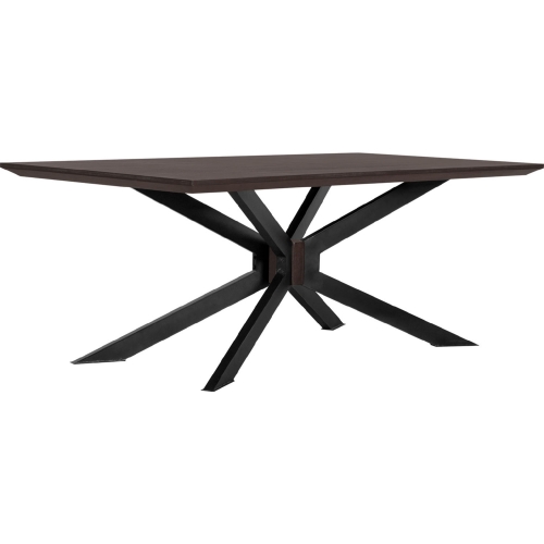 Pirate 82" Dining Table in Brown Acacia & Black Metal