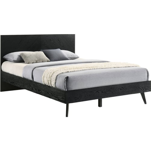 Petra Queen Platform Bed Frame in Black Finish Wood