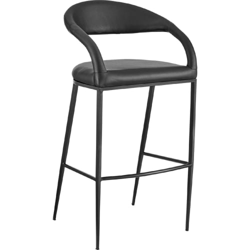 Ramona 30" Bar Stool in Matte Black Iron & Black Leatherette