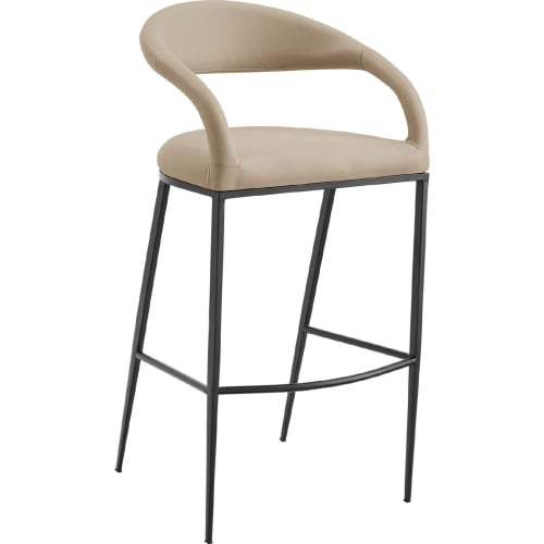 Ramona 26" Counter Stool in Matte Black Iron & Beige Leatherette