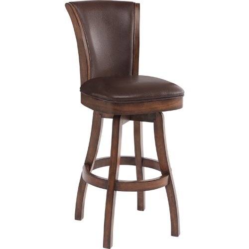 Raleigh 26" Swivel Counter Stool in Chestnut Finish & Kahlua Leatherette