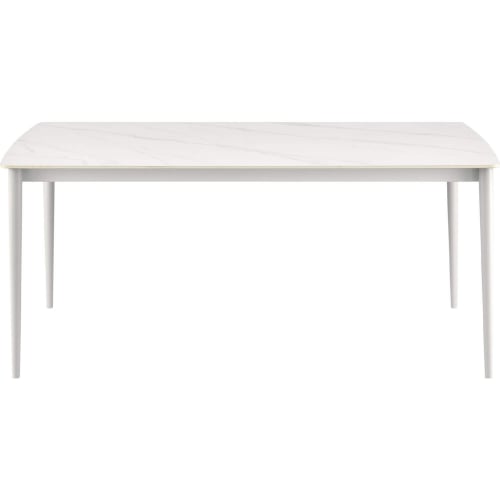 Rhodes Outdoor 71" Dining Table in Snowy Sintered Stone & Porcelain Finish