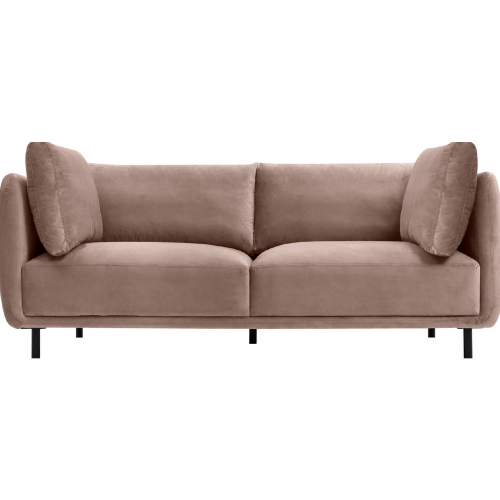 Serenity 79" Sofa in Mauve Velvet & Black Metal