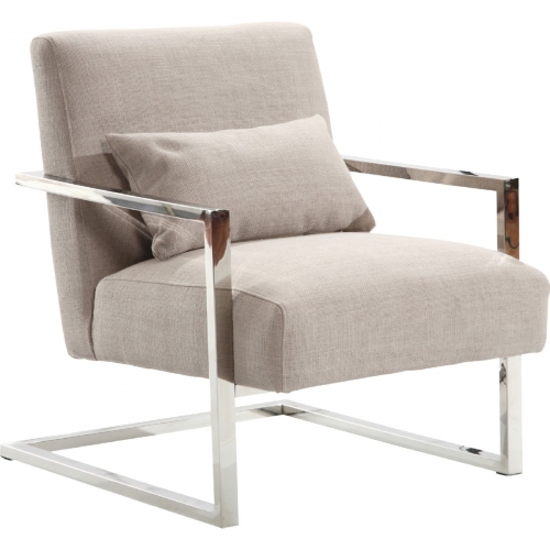 Skyline Accent Chair in Gray Linen & Steel