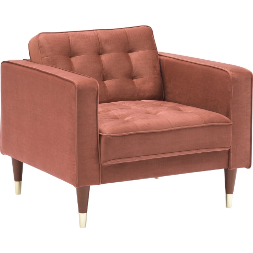 Somerset Club Accent Chair in Tufted Blush Velvet (Set of 2)