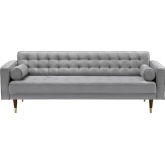 Somerset Sofa in Tufted Grey Velvet