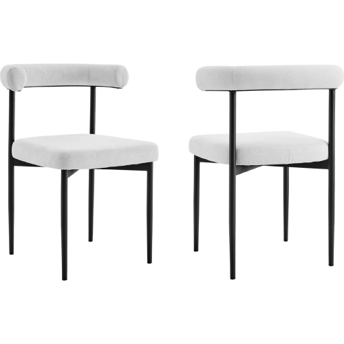 Shannon Dining Chair in Matte Black Iron & Thundercloud Gray Fabric (Set of 2)