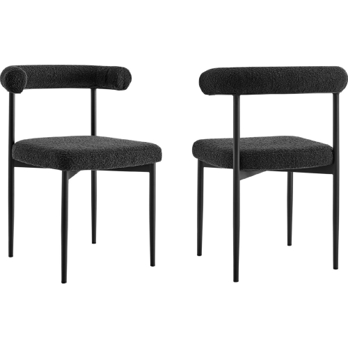 Shannon Dining Chair in Matte Black Iron & Black Fabric (Set of 2)