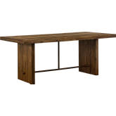 Superb 76" Dining Table in Rustic Oak & Brass