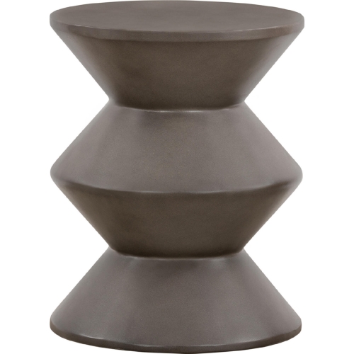 Lizzie Indoor Outdoor Accent Stool End Table in Dark Concrete