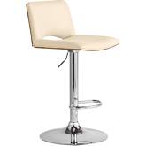 Thierry Adjustable Swivel Cream Leatherette, Walnut Back & Chrome