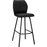 Tandy 30" Bar Stool in Black Leatherette & Black Metal