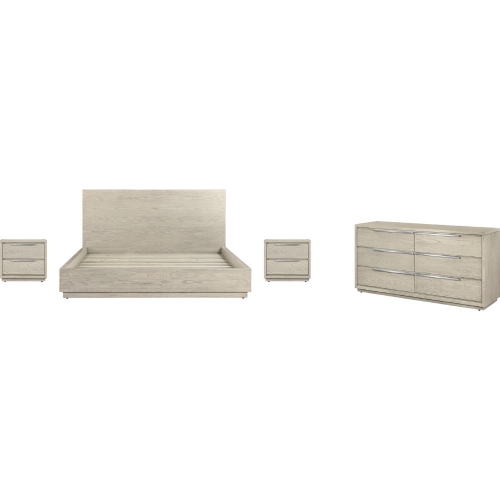 Abbey King 4 Piece Bedroom Set in Grey Oak Wood