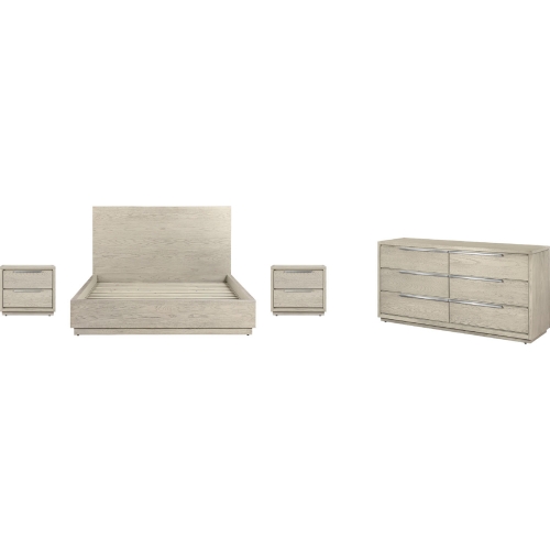 Abbey Queen 4 Piece Bedroom Set in Grey Oak Wood