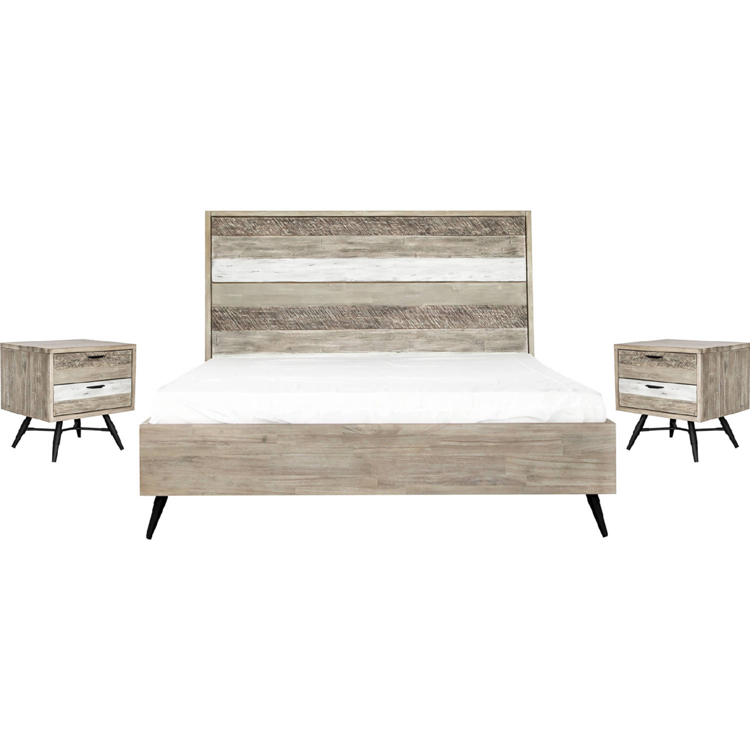 3-Piece Gray Wood Bedroom Set Sale