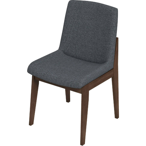 Crystal Dining Chair in Dark Grey Fabric & Wood (Set of 2)