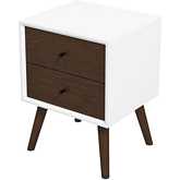 Caroline 2 Drawer Nightstand in White Finish Wood