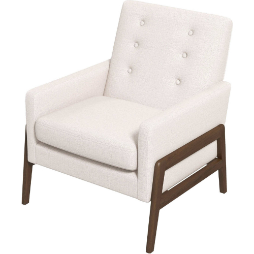 Cole Accent Lounge Chair in Beige Velvet & Wood