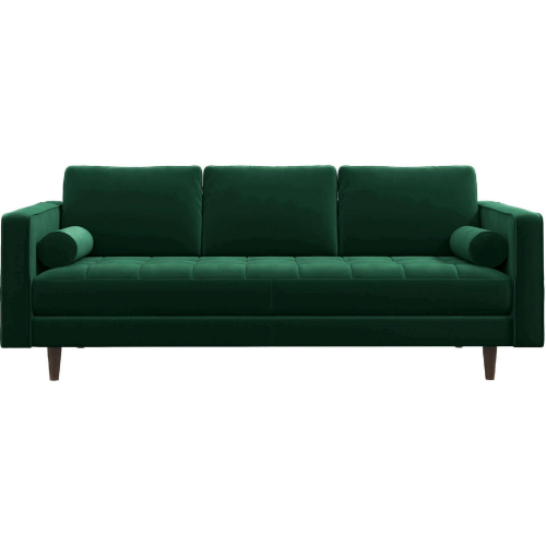 Catherine Sofa in Tufted Green Linen