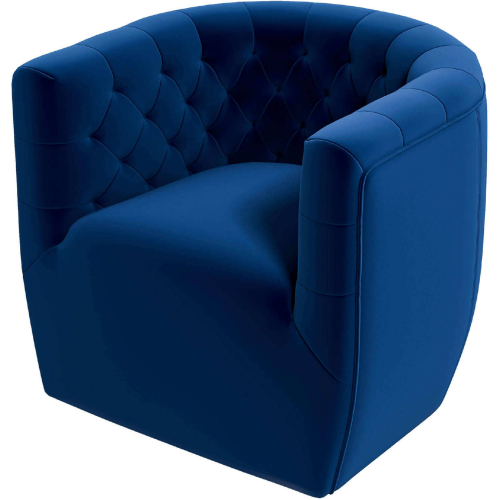 Delaney Accent Swivel Chair in Dark Blue Velvet