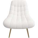 Aubrey Accent Lounge Chair in Tufted White French Boucle Fabric