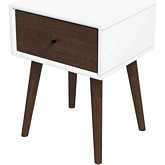 Avery 1 Drawer Nightstand in White Finish Wood