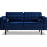 Casey Loveseat in Tufted Blue Velvet