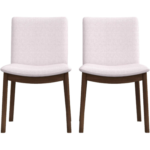 Laura Dining Chair in Beige Linen & Wood (Set of 2)