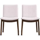 Laura Dining Chair in Beige Linen & Wood (Set of 2)