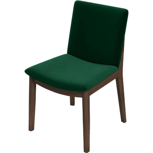 Kate Dining Chair in Green Velvet Wood & Wood (Set of 2)