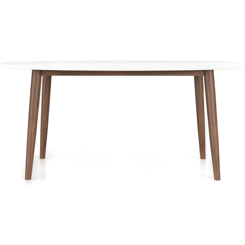 Ada 67" Oval Dining Table in White Finish Solid Wood