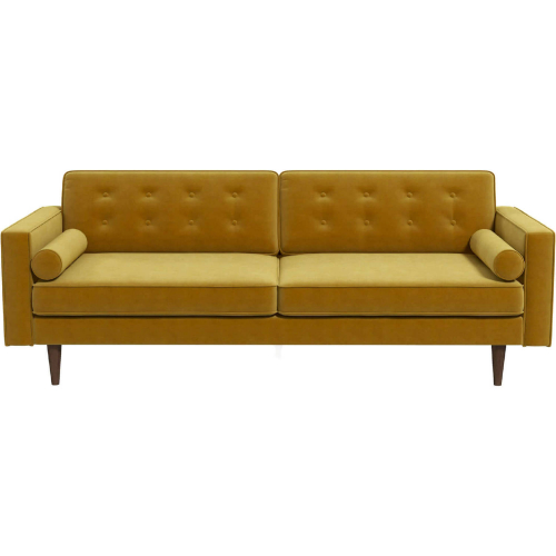 Casey Sofa in Tufted Gold Velvet