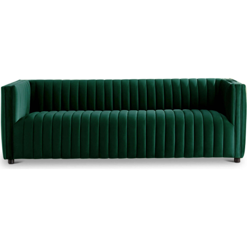 Dominic Sofa in Channel Tufted Green Velvet