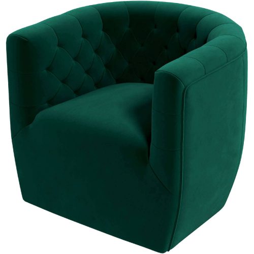 Delaney Accent Swivel Chair in Green Velvet