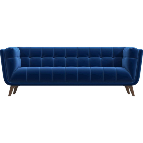 Addison 86" Sofa in Tufted Navy Blue Velvet